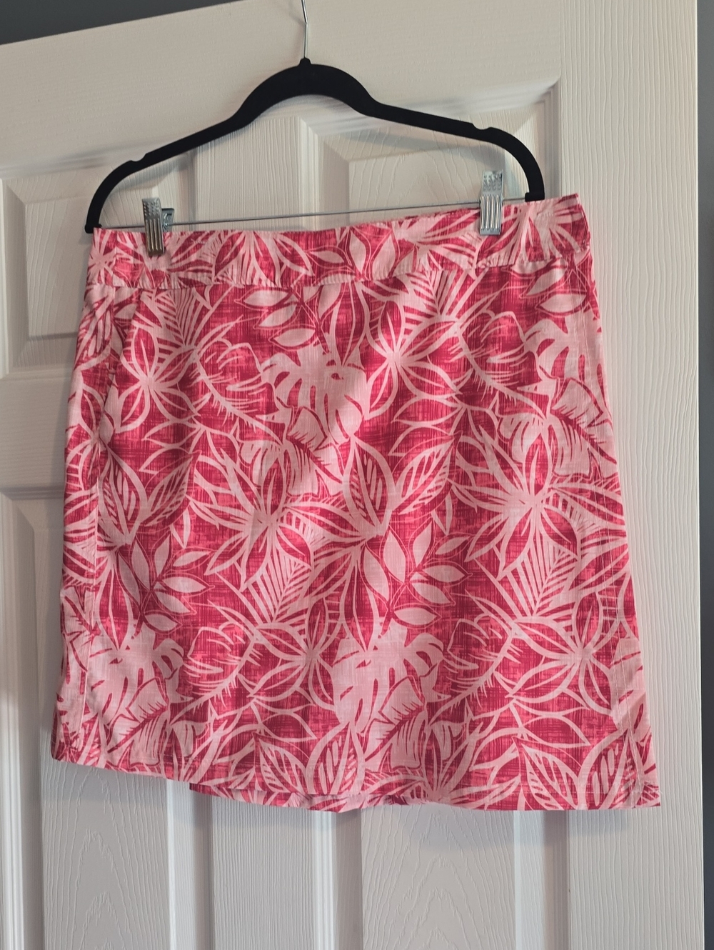 Rip Skirt  Pink White Tropical-Print Skirt